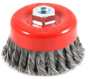 forney 72753 4-inch by 5/8-11 knotted cup brush .020 carbon steel
