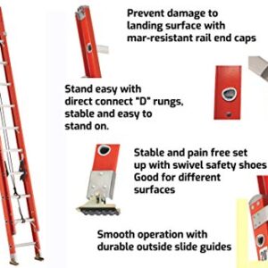Louisville Ladder FE3232 Fiberlass Step Ladder 300-Pound Duty Rating, 32 Feet, Orange