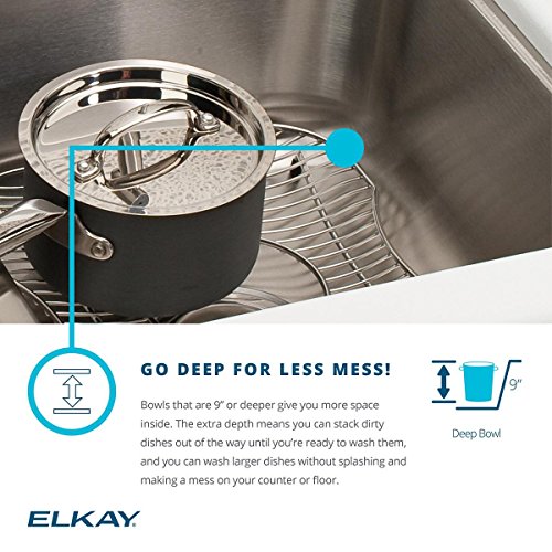 Elkay Lustertone ELUH311810 Equal Double Bowl Undermount Stainless Steel Kitchen Sink