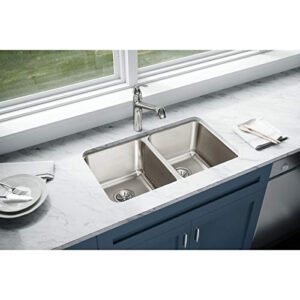 Elkay Lustertone ELUH311810 Equal Double Bowl Undermount Stainless Steel Kitchen Sink