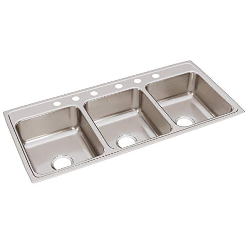 Elkay Lustertone LTR46226 Triple Bowl Top Mount Stainless Steel Kitchen Sink