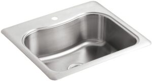 kohler k-3362-1-na staccato single-basin self-rimming kitchen sink, stainless steel