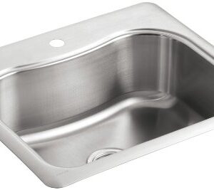 KOHLER K-3362-1-NA Staccato Single-Basin Self-Rimming Kitchen Sink, Stainless Steel