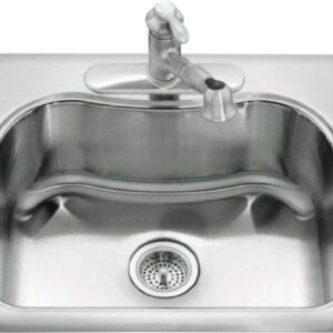 KOHLER K-3362-1-NA Staccato Single-Basin Self-Rimming Kitchen Sink, Stainless Steel