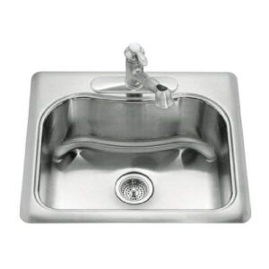 KOHLER K-3362-1-NA Staccato Single-Basin Self-Rimming Kitchen Sink, Stainless Steel