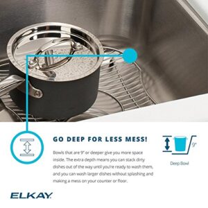 Elkay ELUH211510 Lustertone Classic Single Bowl Undermount Stainless Steel Sink