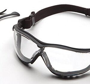 Pyramex V2G Safety Glasses, Black Frame/Clear Anti-Fog Lens