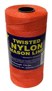 t.w evans cordage 11-191 number-18 twisted nylon mason line, 1100-feet, neon orange