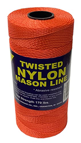 T.W Evans Cordage 11-191 Number-18 Twisted Nylon Mason Line, 1100-Feet, Neon Orange