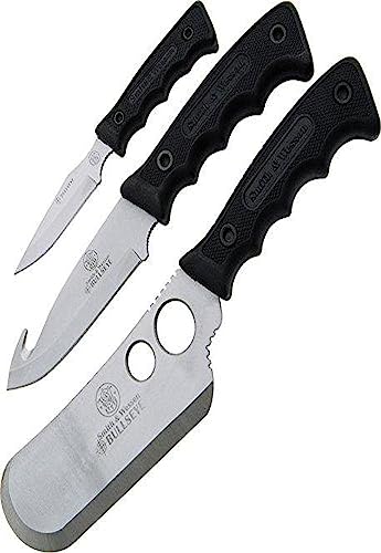 Smith & Wesson Bullseye SWCAMP 3 Piece Camping Set with 3Cr13 Stainless Steel Blades and Rubberized Steel Handles for Outdoor, Tactical, Survival and EDC