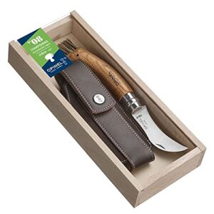 opinel no.8 mushroom folding knife gift box – foraging knife & sheath in pencil box
