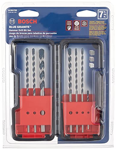 BOSCH HCBG700 7-Piece Blue Granite Hammer Drill Masonry Bit Set