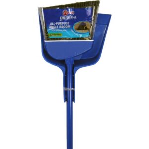 Quickie Angle Cut Broom and Dustpan, Durable Plastic Dustpan and Steel Handle Broom for Cleaning Sweeping Indoor