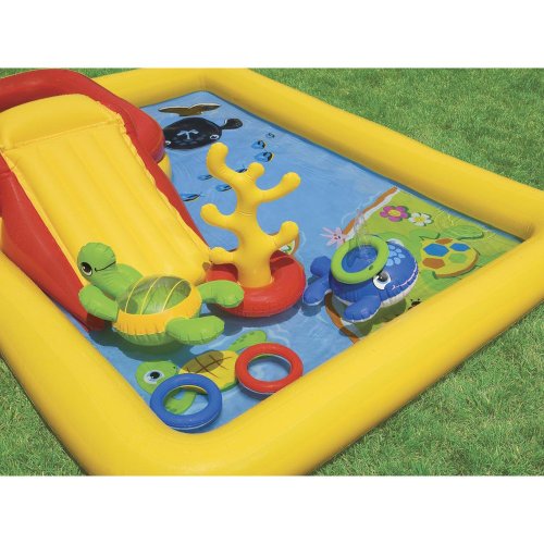 Intex 57454EP 100-inch x 77-inch Inflatable Ocean Children's Play Center Outdoor Backyard Kiddie Pool and Game Set