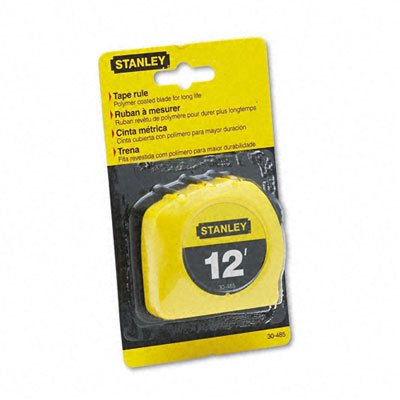 STANLEY BOSTITCH / BOS30485 / Power Return Tape Measure w/Belt Clip, 1/2"w x12 ft., Yellow / Sold as 1 EA