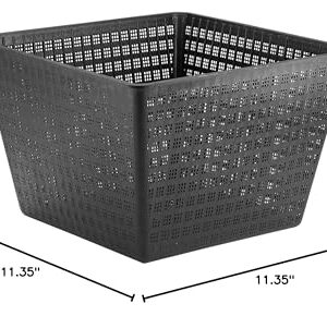 Little Giant 566556 UPB-1212-PW Square Aquatic Plant Basket for Ponds, 11.35 inches Square x 7.35 inches high, Black, 566556