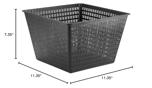 Little Giant 566556 UPB-1212-PW Square Aquatic Plant Basket for Ponds, 11.35 inches Square x 7.35 inches high, Black, 566556