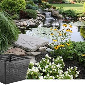 Little Giant 566556 UPB-1212-PW Square Aquatic Plant Basket for Ponds, 11.35 inches Square x 7.35 inches high, Black, 566556