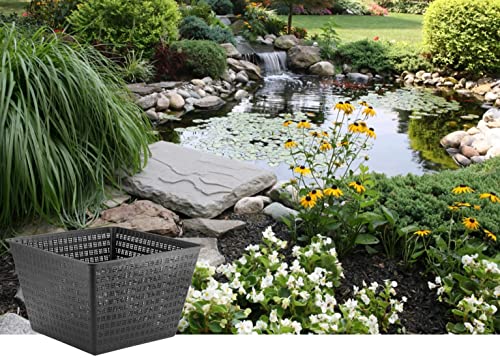 Little Giant 566556 UPB-1212-PW Square Aquatic Plant Basket for Ponds, 11.35 inches Square x 7.35 inches high, Black, 566556