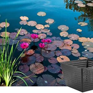 Little Giant 566556 UPB-1212-PW Square Aquatic Plant Basket for Ponds, 11.35 inches Square x 7.35 inches high, Black, 566556