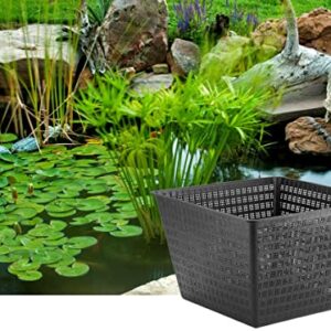 Little Giant 566556 UPB-1212-PW Square Aquatic Plant Basket for Ponds, 11.35 inches Square x 7.35 inches high, Black, 566556