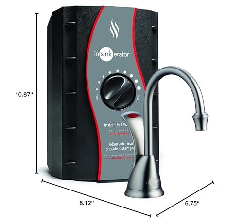 InSinkErator H-Wave-SN Involve Wave Instant Hot Water Dispenser System with Stainless Steel Tank, Satin Nickel