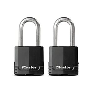 master lock m515xtlh magnum heavy duty padlock with key, 2 pack keyed-alike, black