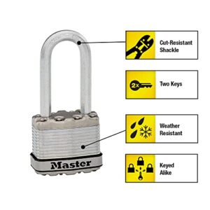 Master Lock M1XTRILH Magnum Heavy Duty Padlock with Key, 3 Pack Keyed-Alike,Silver