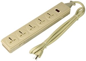wonpro universal power strip 5 outlets 110v-250v and 2500 watts built-in universal surge protector with safety shutters and circuit breaker for worldwide use