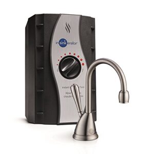 insinkerator view instant hot water dispenser system - faucet & tank, satin nickel, h-view-sn 14.6 x 10 x 8.4 inches