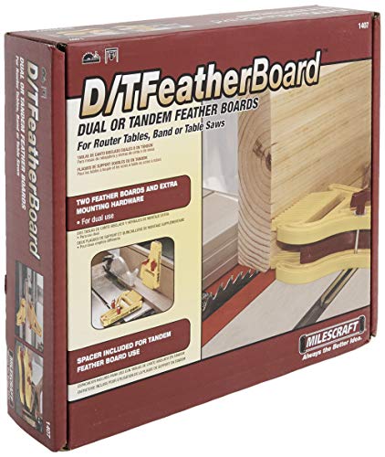 Milescraft 1407 D/T Feather Board – Universal Dual or Tandem Feather Boards for Woodworking on Table Saws, Router Tables and Band Saws