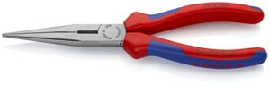 knipex tools - long nose pliers with cutter, multi-component (2612200), multi-colour, 8 inches