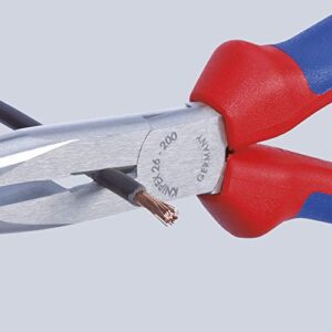 KNIPEX Tools - Long Nose Pliers With Cutter, Multi-Component (2612200), Multi-Colour, 8 inches