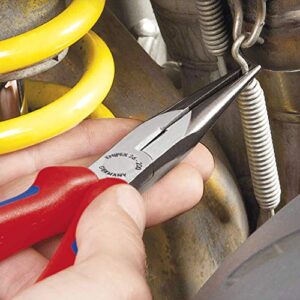 KNIPEX Tools - Long Nose Pliers With Cutter, Multi-Component (2612200), Multi-Colour, 8 inches