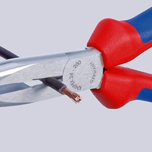 KNIPEX Tools - Long Nose Pliers With Cutter, Multi-Component (2612200), Multi-Colour, 8 inches