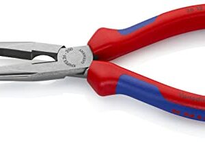 KNIPEX Tools - Long Nose Pliers With Cutter, Multi-Component (2612200), Multi-Colour, 8 inches