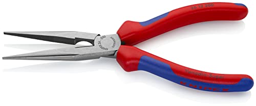 KNIPEX Tools - Long Nose Pliers With Cutter, Multi-Component (2612200), Multi-Colour, 8 inches