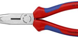 KNIPEX Tools - Long Nose Pliers With Cutter, Multi-Component (2612200), Multi-Colour, 8 inches