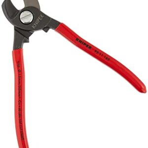 KNIPEX Cable Shears, 6-1/2 In L, 1/0 AWG, Red