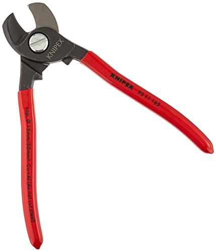 KNIPEX Cable Shears, 6-1/2 In L, 1/0 AWG, Red