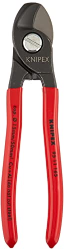 KNIPEX Cable Shears, 6-1/2 In L, 1/0 AWG, Red