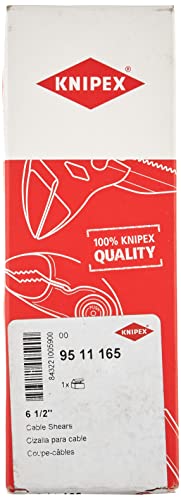 KNIPEX Cable Shears, 6-1/2 In L, 1/0 AWG, Red