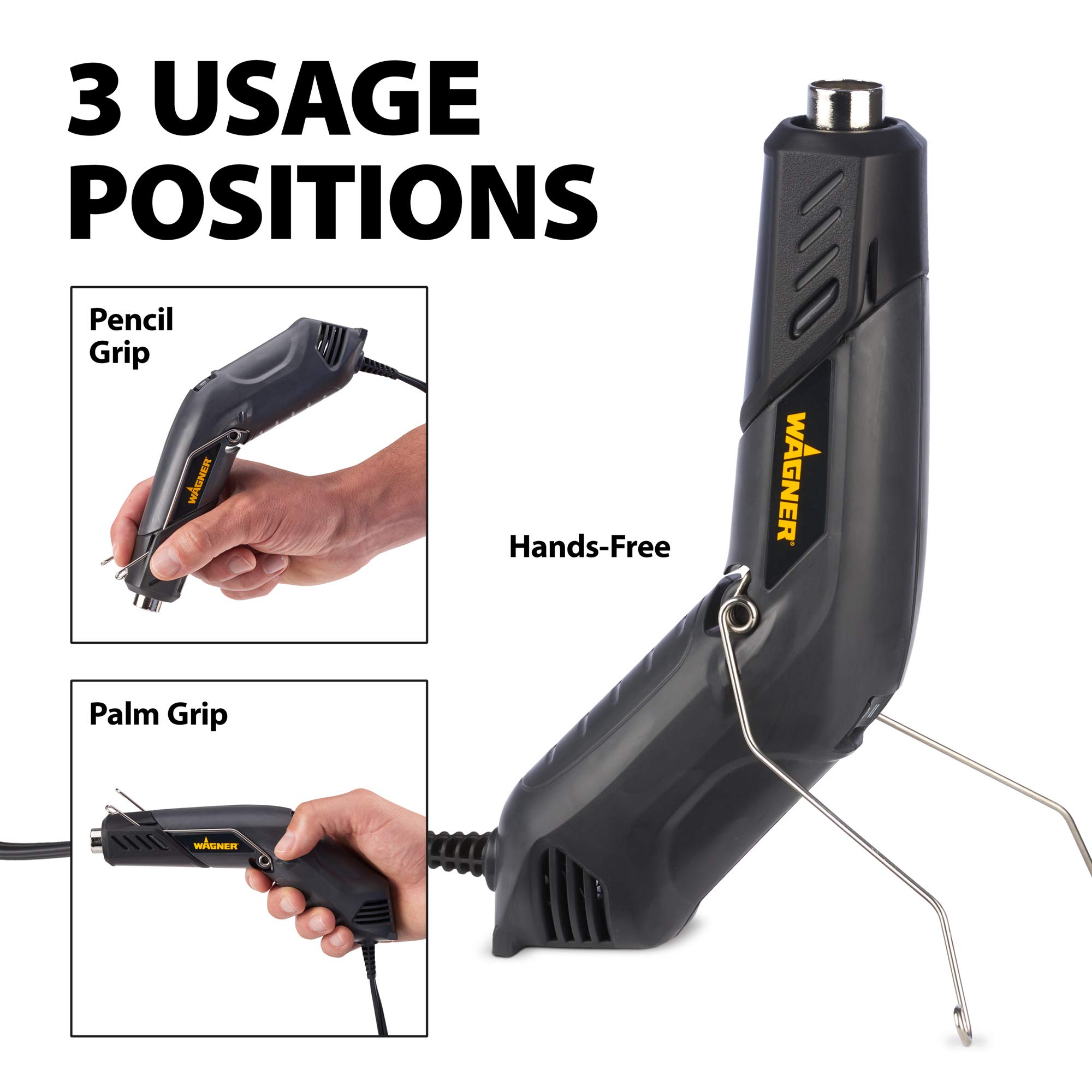 Wagner Spraytech 0503038 HT400 Heat Gun, Dual Temperature Hot Air Tool 680 and 450 Degrees, Shrink Tubing, Embossing, Craft Projects, Sticker Removal Heat Gun