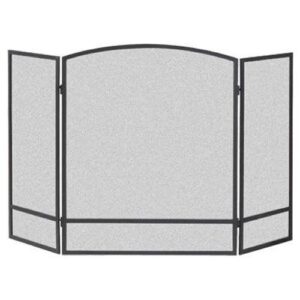 panacea products 15951 3-panel arch screen with double bar for fireplace, 29.25 inch