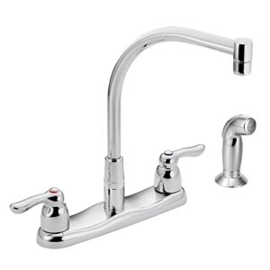 moen 8792 commercial two-handle m-bition kitchen faucet with side spray, chrome, 0.5