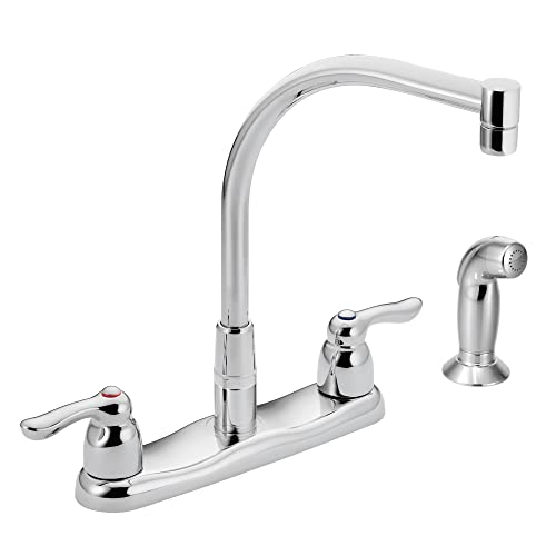 Moen 8792 Commercial Two-Handle M-Bition Kitchen Faucet with Side Spray, Chrome, 0.5