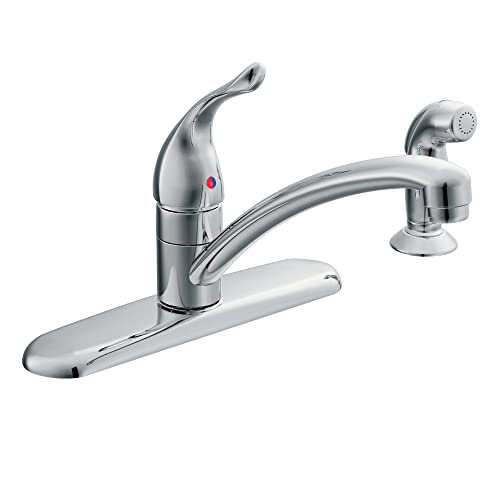 Moen Chateau Chrome One-Handle Kitchen Faucet with Protege Side Spray, 67430, 0.375