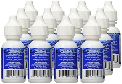 First Aid Only H703 Emergency Eye Wash Solution, 1 Oz. Bottle, 12 Pack