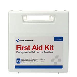 First Aid Only 225-AN 50-Person OSHA-Compliant Emergency First Aid Kit for Office, Home, and Worksites, 195 Pieces