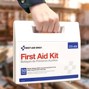 First Aid Only 225-AN 50-Person OSHA-Compliant Emergency First Aid Kit for Office, Home, and Worksites, 195 Pieces